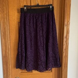 LuLaRoe Dark Purple Lace A-Line Skirt